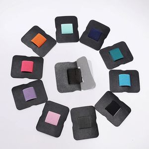 20st PU Selfadhesive Leather Pen Clip Elastic Tablet Computer Insert Notepad Loops For Notebooks 240329