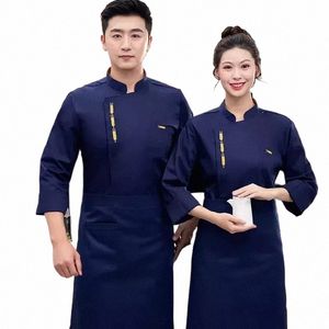 work Coat Custom Outfit Hotel Jackets Profial Chef Kitchen Cooking Waiter Restaurant Uniform logo Clothes 24ZP#