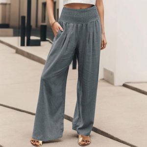 Women's Pants Women Loose High Waist Ladies Sexy Solid Color Wide Leg Trousers Casual Plus Size Summer Vintage Sweatpants