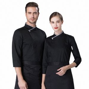 Master Chef Jaqueta Unissex Restaurante Uniforme Cozinha Garçom Waitr Cook Camisa Hotel Padaria Uniforme Bolo Macacão de Trabalho AS426 w5t0 #