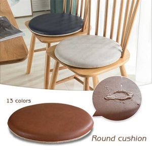 Simple Style Portable Indoor Dining Chair Cushions Home Office Kitchen Solid Round Leather Seat Cushion 211203304D