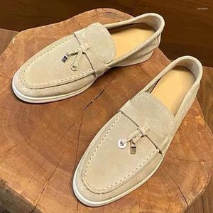 Freizeitschuhe Leder Damen Loafer Lazy Flats Mokassins Flach Frühling und Herbst Sommer Walking Herren Fahrsneaker