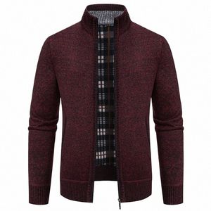 top Quality Men's Fleece Jacket Thick Warm Zipper Up Jackets Big and Tall Luxury Brand Smart Casual Brown American Sweaters Coat T1Xn#