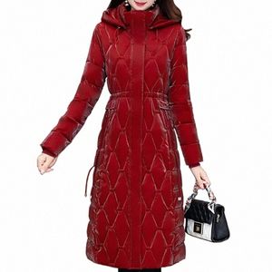 inverno Lg Parka per le donne soprabito 2023 New Fi spesso caldo Cott cappotti imbottiti femminile stile coreano giacche invernali con cappuccio B5up #