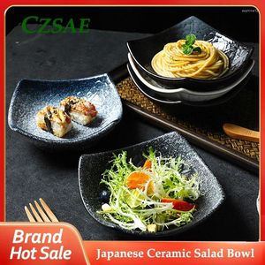 Dinnerware Sets 1pcs Japanese Ceramic Salad Bowl Characteristic El Restaurant Plate Home Creative Western Kitchen Tableware Spaghetti