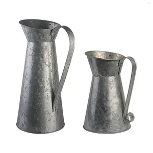 Vases French Flower Vase Iron Pot Farmhouse Decorative Pitcher Milk Jug For Home Cabinet Kitchen Living Room Cafe