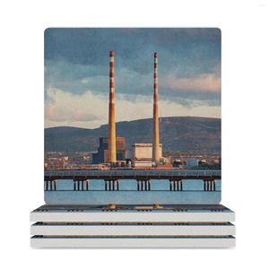 Table Mats The Pigeon House Poolbeg Dublin Ireland Ceramic Coasters (Square) Holder For Drinks Aesthetic Set