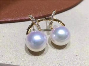 Stud Earrings 6-7mm 7-8mm 8-9mm Gorgeous KOYA White ROUND Pearl Earring 925s