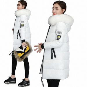 Fi Gola de pele com capuz para baixo Cott Coat Womens Winter Parkas Jacket Lg Quente Acolchoado Puffer Parkas Snow Wear Outwear Feminino K0dm #