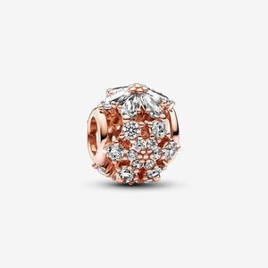 Sparkling Herbarium Cluster Round Charm Pandoras 925 Sterling Silver Luxury Charm Armband Making Rose Gold Beaded Charms Designer Halsband Pendant Original Box