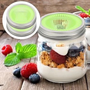 Dinnerware 2 Pcs Mason Jar Lids Sprouting For Wide Mouth Jars Mesh Bean Sprouts Grow Kit Stainless Steel