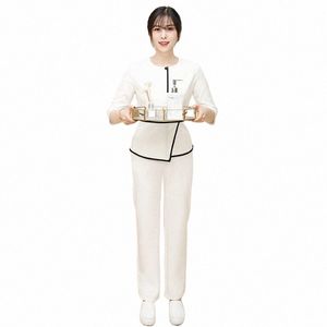 Summer Manicure Shop Working Clothing Woman PROFIAL SUIT SHOTISTICE Massage Work Uniform 93MW#