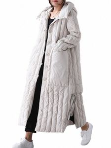 Winter Frauen Mantel LG Lose Übergröße Plus 3XL Jacke Weibliche Mit Kapuze Gepolsterte Kleidung Große Tasche Parkas Verdicken Qualität D24j #