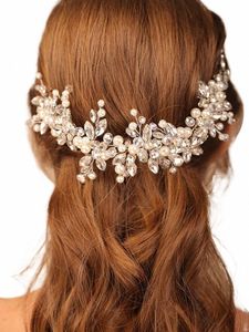 pearl Rhineste Bride Headband Luxury Crystal Bridal Headpiece Wedding Hair Accories Handmade Hair Jewelry Party Prom Tiaras 94Z4#