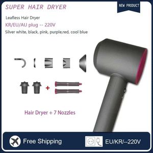 1.8m 1600W Secadores de cabelo Secadores profissionais 220V Super Leafless Secador de cabelo Home Travel Salon Styling Blow Dryer Tool 240329