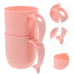 Tazze 2 Pezzi Tazza per collutorio per bambini Tazze Porta spazzolino riutilizzabili Carino Spazzolatura Bagno Pp Amanti del dentifricio