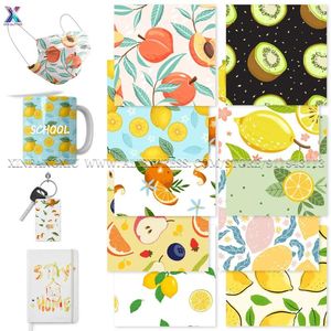 Window Stickers XFX Fruit Infusible Transfer Ink Sheet 12"x12" Pre-Printed Pattern Sublimation For Cricut Joy Mug Shirt Mouse Pad