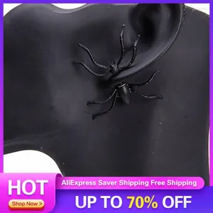 Brincos de parafuso prisioneiro animal halloween traje festa engraçado produtos domésticos aranha preto medo 4cm