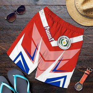 Мужские шорты Флаг Парагвая Карта Графические короткие брюки для мужчин Одежда Повседневная гавайская пляжная национальная эмблема Стволы Герб Брюки