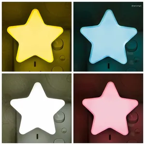 Luzes noturnas led luz mini estrelas parede plug-in sensor automático lâmpada de cabeceira para quarto criança corredor corredor escadas ue/eua plug