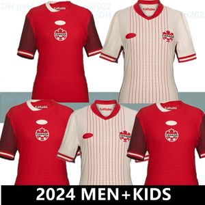 Nova camisa de futebol do Canadá Maillot De Foot 2024 Copa América Cup Kids Kit 2025 Camisa de futebol da seleção canadense 24/25 Home Away Player Versão BUCHANAN