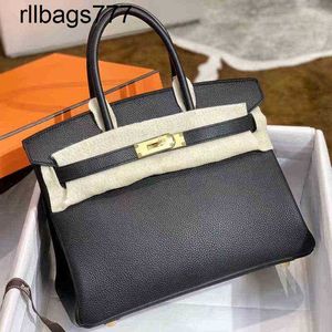 Bk Designer Bag Leather Handbag High Quality Sewn Wax Thread Imported Togo Cowhide Platinum Handbag Bk25 Elephant Grey Gold and Silver Buckle