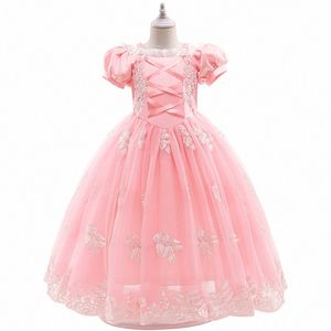 barn designer tjej klänningar klänning cosplay sommarkläder småbarn kläder baby barnflickor lila rosa sommarklänning d3ku#