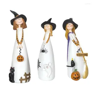 Decorative Figurines Halloween Witch And Statues Home Decor Resin Witches Cute Elf Sculpture