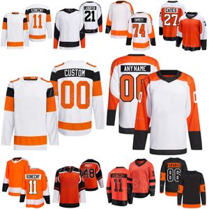 Homens para crianças Hóquei 24 25 25 RETRO REVRO 21 Scott Laughton Jersey 79 Carter Hart 74 Owen Tippett 9 Jamie Drysdale 11 Konecny 6 Travis Sanheim 86 Joel Farabee