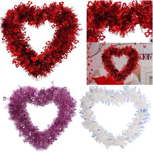 Dekorativa blommor 30 cm hjärtformad Garland Creative Heart Prydnad Pethängen Valentine Day Decoration