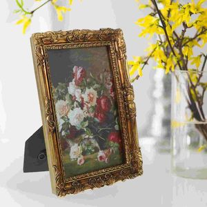 Frames European Retro Resin Po Frame Decor Small Vintage Picture Display Dining Table Child Desk Props