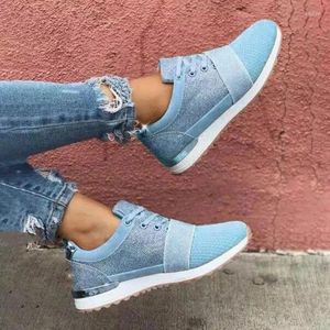 Scarpe da fitness Donna Stringate Sport casual Moda Splicing Tacco piatto Sport Mujer confortevole e traspirante