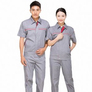 summer Reflective Work Clothing Men Women Jacket Pants Auto Workshop Electricity Installati Mechanical Repair Durable Uniforms U0bj#