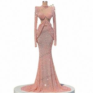 Гламурное выпускное платье Dr Vintage Evening Dres для женщин 2024 Оболочка Русалка с длинными рукавами Милое бальное платье Vestidos De Gala t1se #