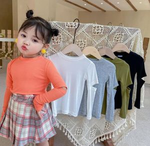 Ins Little babhighersTshirts Pure Cotton Tees Fashion Bountique Bountique Closes Autumn Winter Childres Tops 17 Years Z21116382664