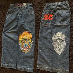 Jnco workowate dżinsy y2k harajuku hip hop goth vintage wzór wysokiej jakości dżins