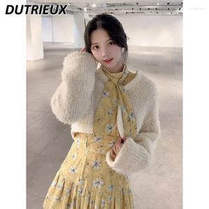 Women's Knits Fashion Cardigan Sweater For Women Versatile Solid Color Spring Autumn Knitwear Sweaters Japanese Style Knitted