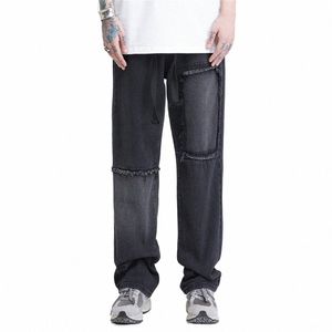 Y2K Casual Jeans Oversize Straight Leg Baggy Calças Vintage Old Style Tendência Calças Bordadas Mens Womens Hip Hop Streetwear A7gP #