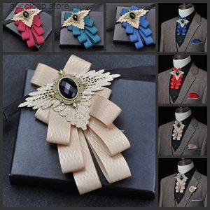 Bow Ties Bow Tie Corsage Bolso Conjuntos de Toalha para Mens Business Dress Terno Jóias Moda Britânico Coreano Homens Acessórios de Casamento 3 Pcs Set Y240329