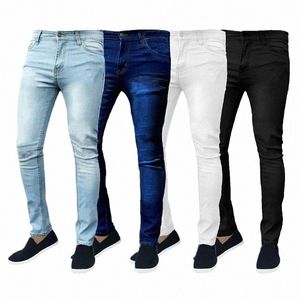 2022 vendita calda Fi Skinny Stretch Jeans da uomo Thin Fit Pantaloni in denim sexy Classic Wing Solid Smart Jeans per uomo Y4Se #