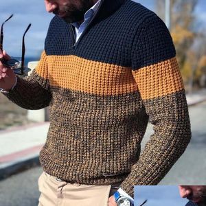 Męskie swetry mody mężczyźni jesienne zimowe ciepła skocz