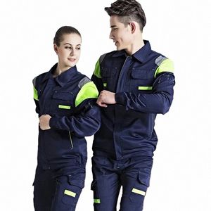 working Suits Workwear Clothes Men Women Lg Sleeves Workmen Work Uniform Car Workshop Reflective Mechanical Working Coveralls r51O#