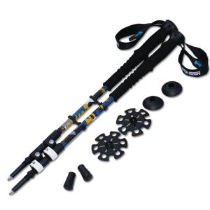 Sticks 2 pezzi/coppia Pioneer Trekk Pules Nordic Walking Stick Telescopic Alpenstock Alluminio in lega di alluminio Scatto Senderismo