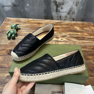 gglies Matelasse Canvas Jacquard Espadrille Designer Double G Leather Espadrilles Women Casual Spring Loafers Fishman Shoe Size 35-42 CG4R