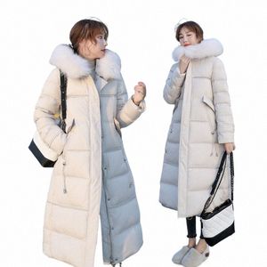 Lg inverno para baixo parka jaqueta das mulheres quente com capuz casaco inverno 90% pato branco para baixo casacos senhoras gola de pele outwear casaco q5y5 #
