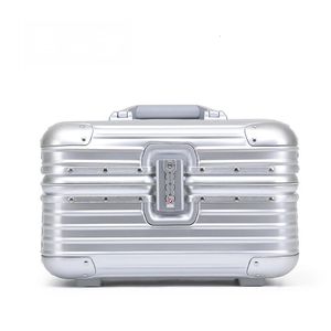 14 17 Zoll Metall Aluminium Magnesium Kleine Make-up-Box Kosmetiktasche für Frauen 240328