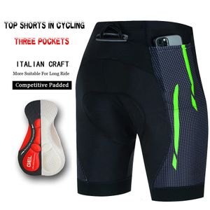 Mens Cycling Pants 3 Pockets Gel Shorts Man Maillot Tights Short Bibs Summer Professional Equipment Pro Sports Bib Lycra 240325