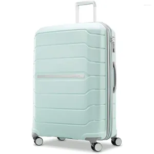 Malas carregam bagagem com rodas Freeform Hardside expansível duplo girador verificado-grande 28 polegadas verde menta