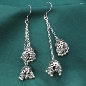 Dangle Earrings 925 Sterling Silver Long Tassel For Women Vintage Ethnic Thai Horn Shape Hanging Jewelry Wholesale