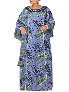 plus Size 5XL VONDA Maxi Dr Women Bohemian Lg Flare Sleeve Printed Sundr Casual Loose Elegant Holiday Party Vestido c5Fa#